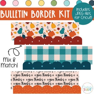 Gourds and Punkins - October Decor - Thanksgiving Bulletin Board Borders