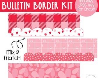 Valentine Borders - Red and Pink - February Bulletin Board Borders