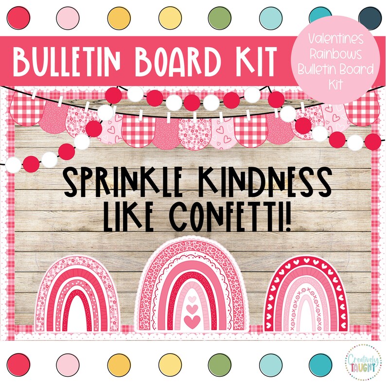 Valentine Pink Rainbows - Valentines Rainbows - February Bulletin Board ...