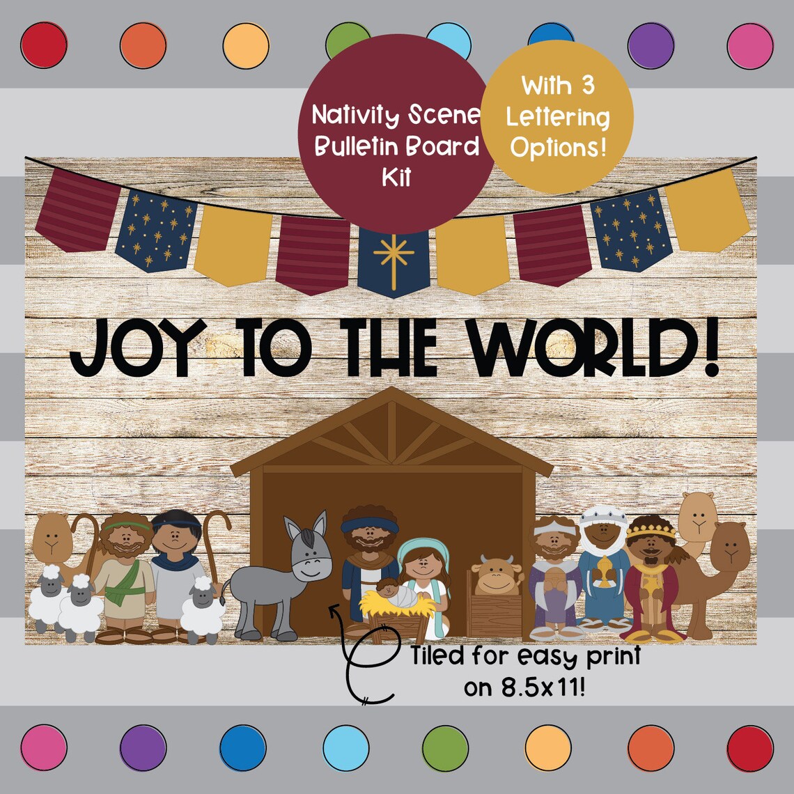 Nativity Scene Christmas December Bulletin Board Kit Etsy