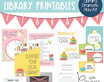 Library Dramatic Play Kit: Classroom Printables (PDF Download)