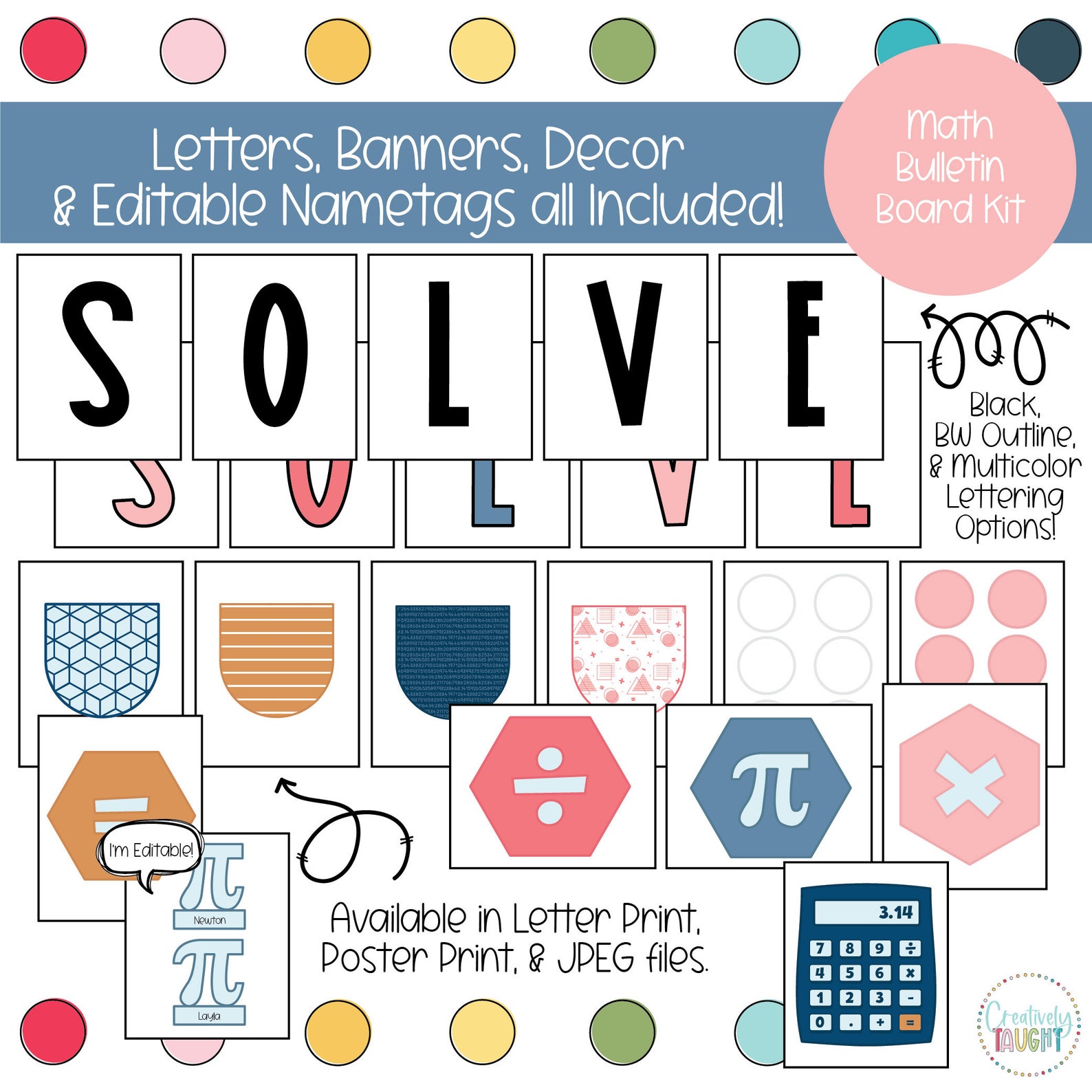 Math Classroom Decor - Pi Day - March Bulletin Board Kit - Etsy