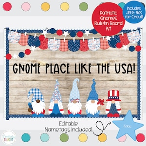 Stars and Stripes- Patriotic Gnomes- Patriotic Bulletin Board Kit