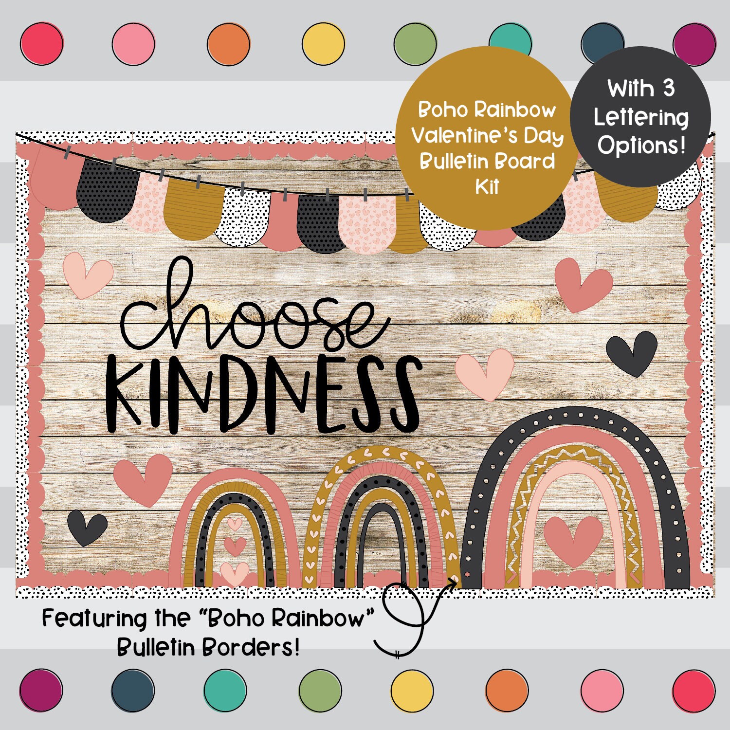 Kindness Matters- Boho Themed Bulletin Board Kit
