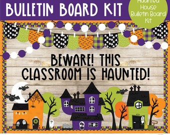 Haunted Houses - Fall - Halloween - October Bulletin Board Kit