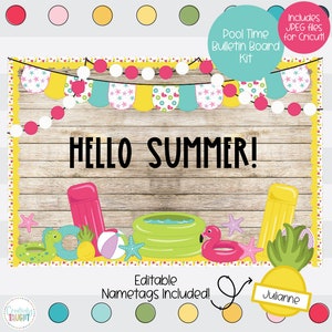 Pool Time  - Summer - June and July Bulletin Board Kit