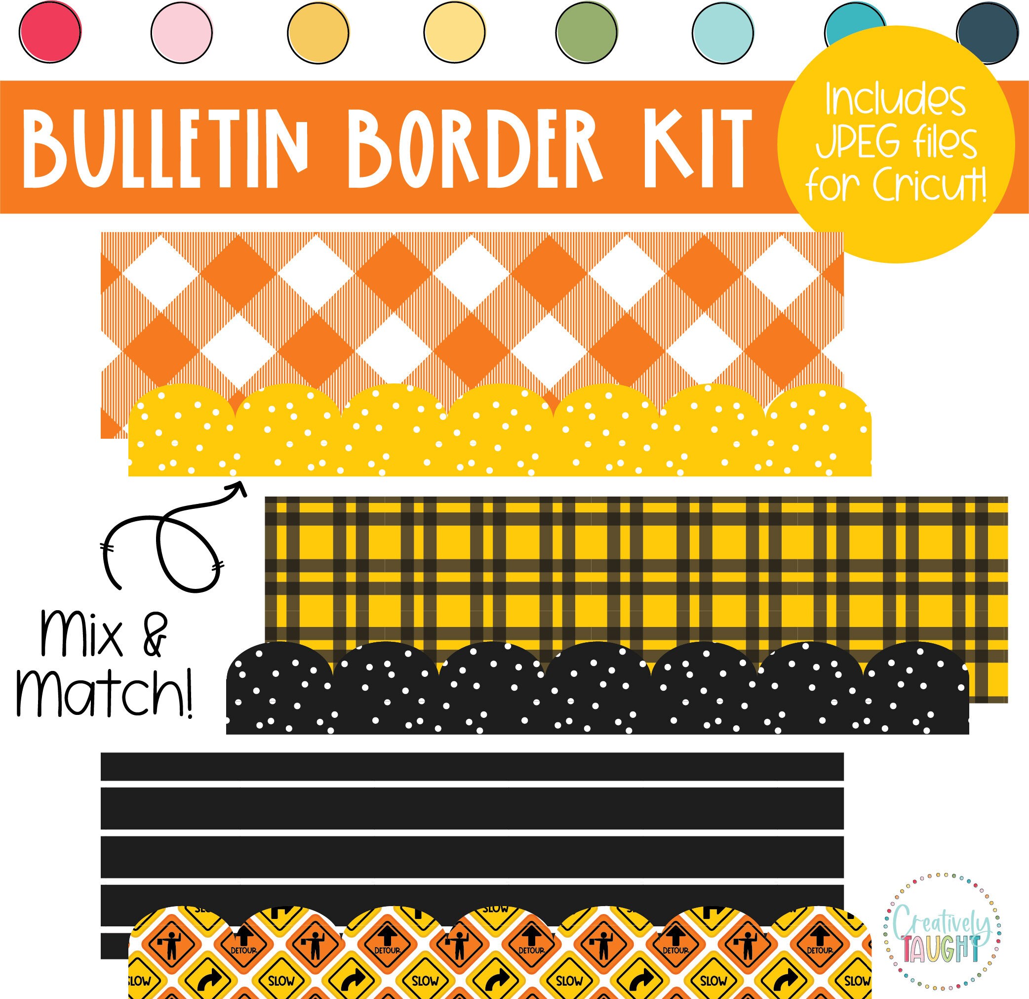 Construction Bulletin Board Borders