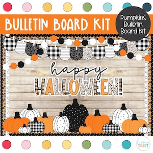 Black and White Pumpkins - Fall - Halloween - Bulletin Board Kit