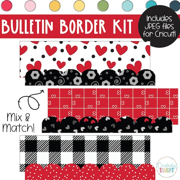 Bots of Love- Valentines Robots - Bulletin Board Borders