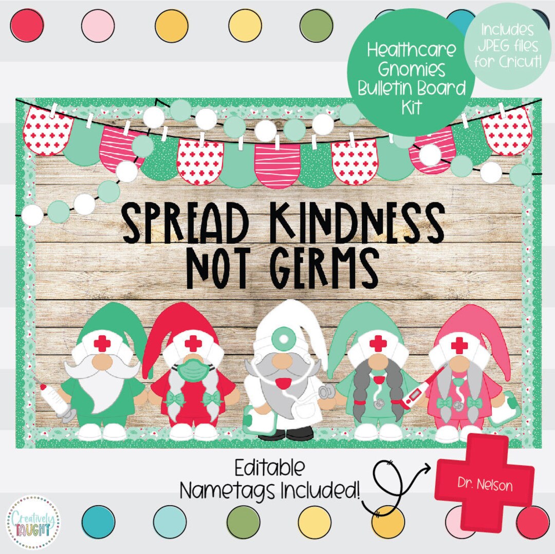 Spread Kindness Not Germs School Nurse Bulletin Board Kit Etsy