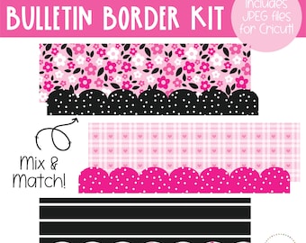 Pink & Black Bulletin Board Borders
