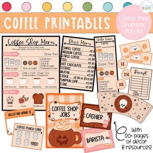 Coffee Shop Dramatic Play Kit - Printable Dramatic Play Kit for Classroom - Instant PDF Download - Dramatic Play for Centers