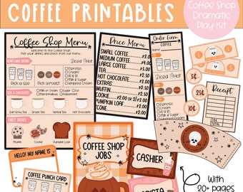 Coffee Shop Dramatic Play Kit: Printable Classroom Decor (PDF Download ...