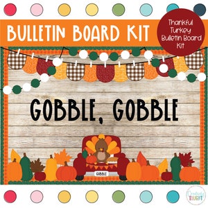 Happy Turkey Day - Fall - Thanksgiving - Bulletin Board Kit