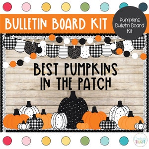 Black and White Pumpkins - Fall - Halloween - Bulletin Board Kit