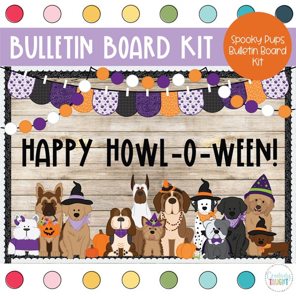 Spooky Pups - Fall - Halloween - October Bulletin Board Kit