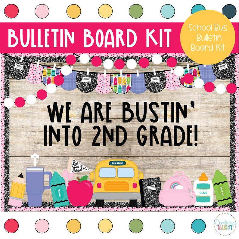 Back to School Bus Bulletin Board Kit: Classroom Decor (PDF) - Etsy