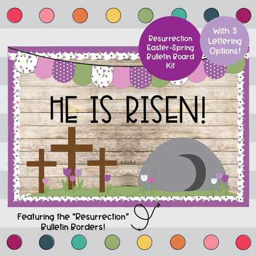 He is Risen Resurrection Easter Bulletin Board Kit Etsy