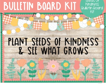 Seeds of Kindness - Spring Flowers  - March Bulletin Board Kit