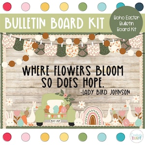 Boho Easter - Easter Truck - Easter Bulletin Board Kit