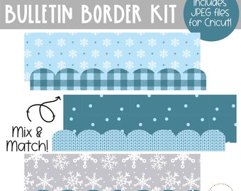 Teal Winter Bulletin Board Borders