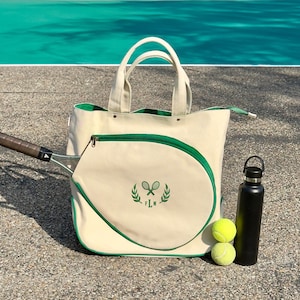 Personalisierte Tennistasche, benutzerdefinierte Monogramm Duffel, Tennisgang-Organizer, bestickte Reisetasche, Geschenke für Tennisliebhaber, Paddle-Tennis-Tasche