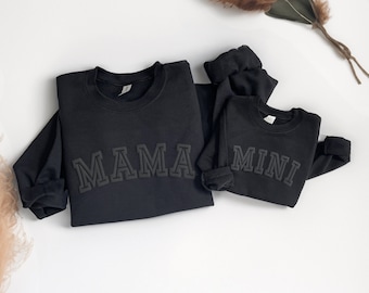 Embossed Mama Mini Sweatshirt • Mother's Day Gift • Crewneck for New Mom and Baby • Gift Pullover for Newborn • Matching Mom & Toddler Top