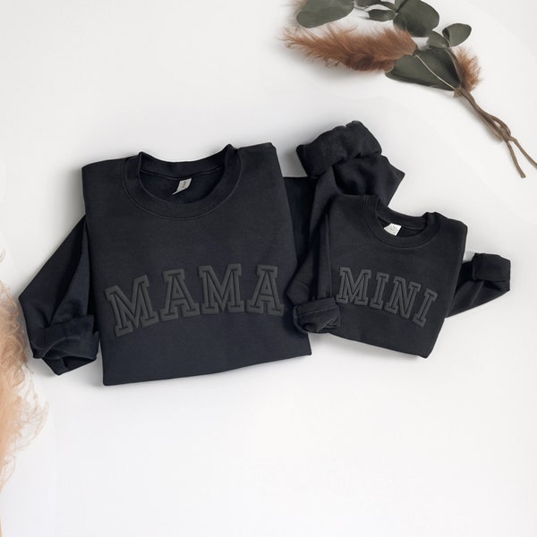 Embossed Mama Mini Sweatshirt • Mother's Day Gift • Crewneck for New Mom and Baby • Gift Pullover for Newborn • Matching Mom & Toddler Top