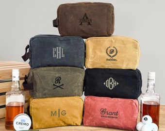 Custom Embroidered Travel Bag, Dopp Kit, Groomsmen Gifts, Personalized Toiletry Bag, Gift for Him, Anniversary, Birthday, Grad Gift