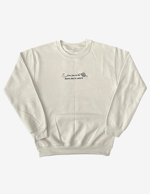 Moon & Saturn Embroidered Sweatshirt