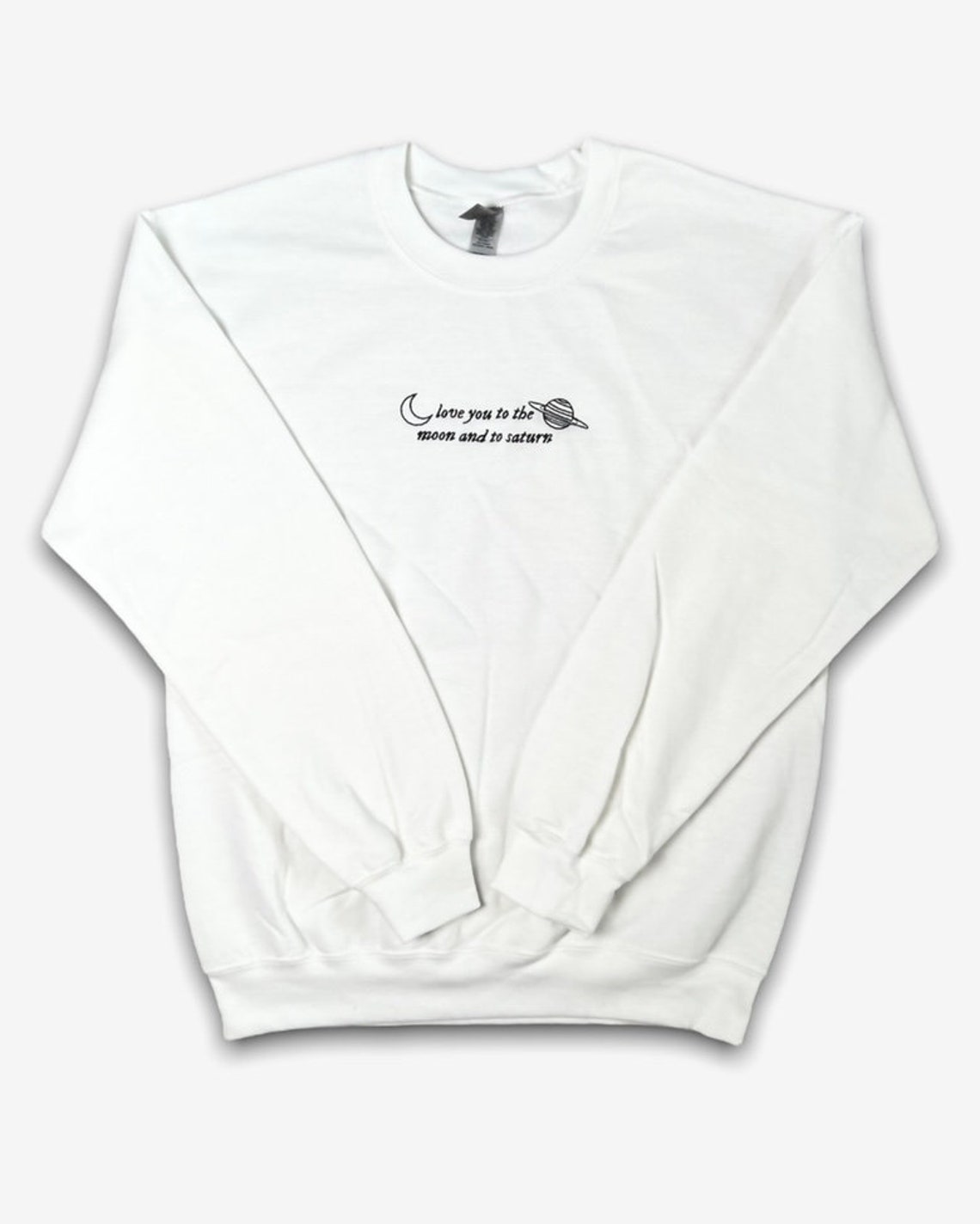 Moon & Saturn Embroidered Sweatshirt - Etsy