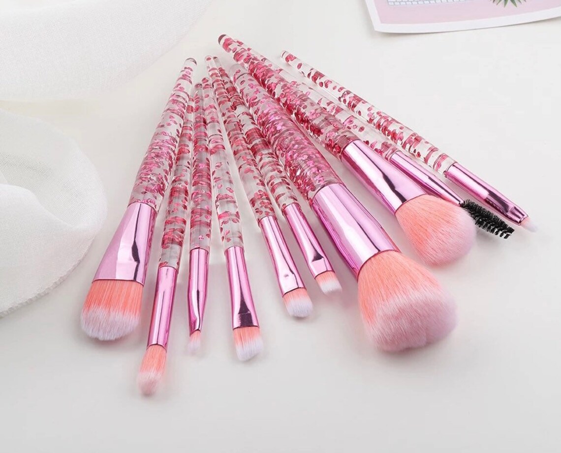 Glitter Handle Makeup Brushes Etsy