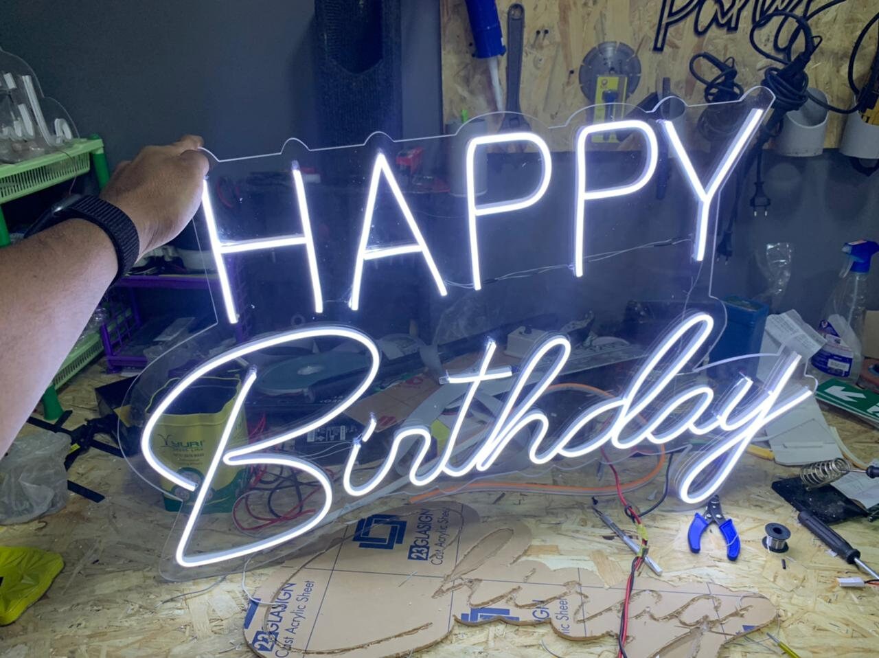 Happy Birthday Led Neon Sign Etsy