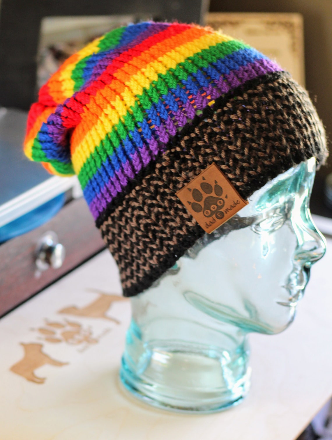 Rainbow Knit Hat PRIDE Beanie Soft Light Weight Etsy
