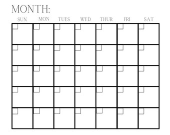 Printable Calendar- Digital Download- 11x14- Place for Notes and To-do ...