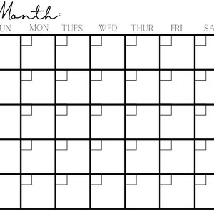 Printable Calendar- 24x16 in -Blank Calendar