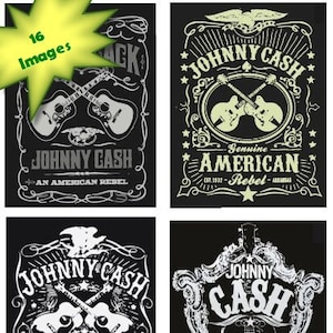 Johnny Cash Crafting Images (SVG,EPG,JPeg,PNG) (Cricut/Silhouette/Vinyl) - (16 images)