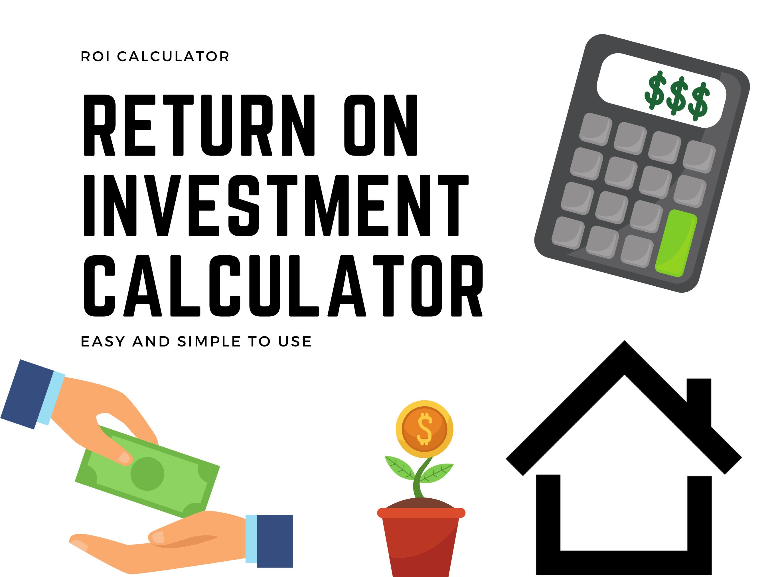 Return On Investment Calculator Property Investing ROI Real Etsy