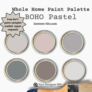 Boho Pastel Color Palette - Sherwin Williams Whole House Interior Design Paint Scheme