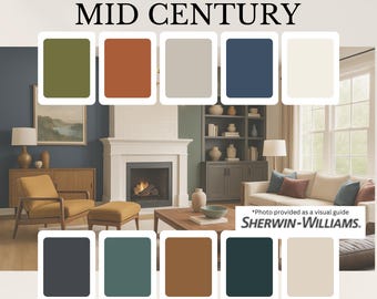 Mid-Century Modern Paint Palette – Sherwin-Williams Inspired Colors for Interior Design & Home Decor