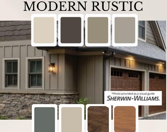 Modern Rustic Exterior Sherwin Williams Paint Palette: Warm and Contemporary