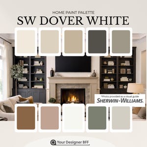 SW 6385 Dover White Complementary Whole House Color Palette - Moody & Warm Grays and Beiges