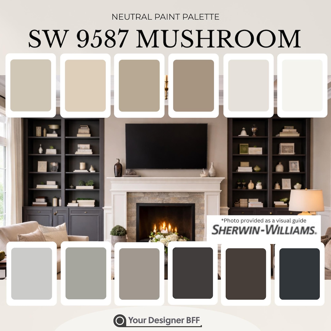 Sherwin-williams Mushroom SW 9587 Paint Palette | Whole House Color ...