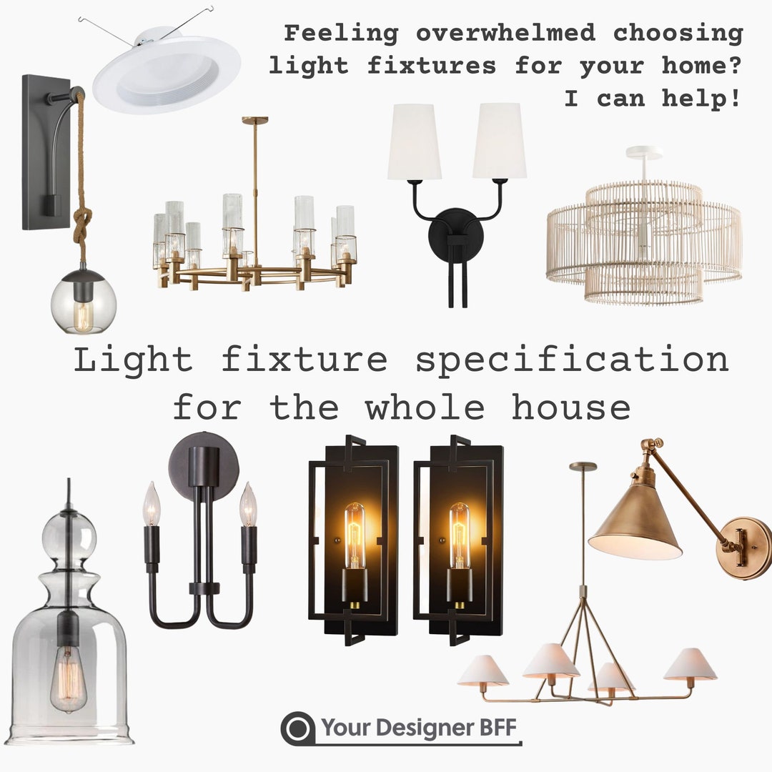 Light Fixture Specification for the Whole House Etsy