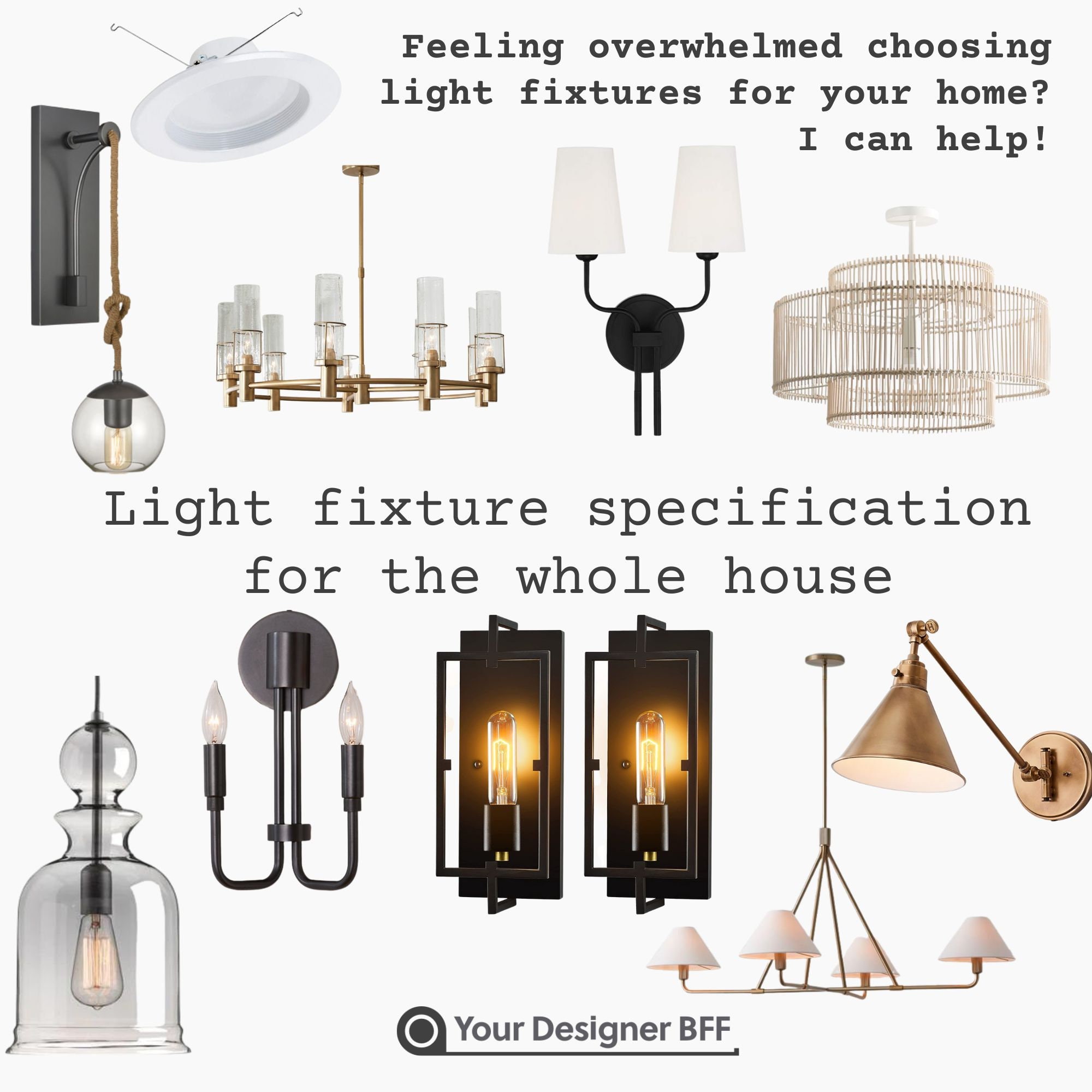 Light Fixture Specification for the Whole House Etsy