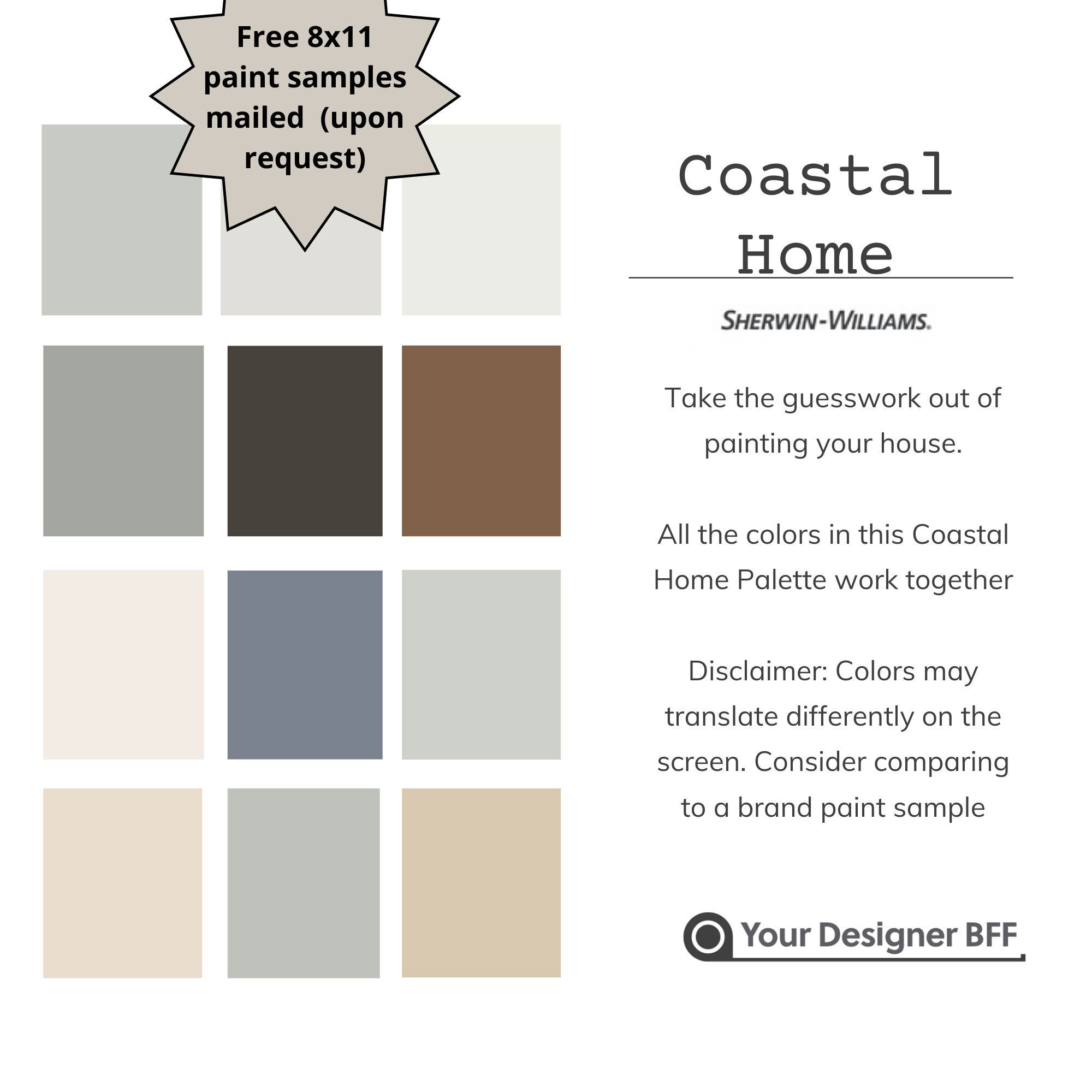 Sophisticated Southern & Coastal Exterior Paint Scheme  - 4 different options Sherwin Williams Color