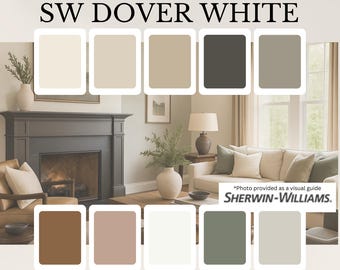 SW 6385 Dover White Complementary Whole House Color Palette - Moody & Warm Grays and Beiges