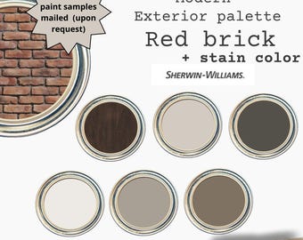 Modern Red Brick Exterior Paint Palette | Sherwin-Williams Digital Color Guide for Brick Homes | Instant PDF Download
