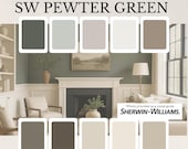 Pewter Green Whole House Paint Palette: Earthy Sherwin-Williams Colors (PDF Download