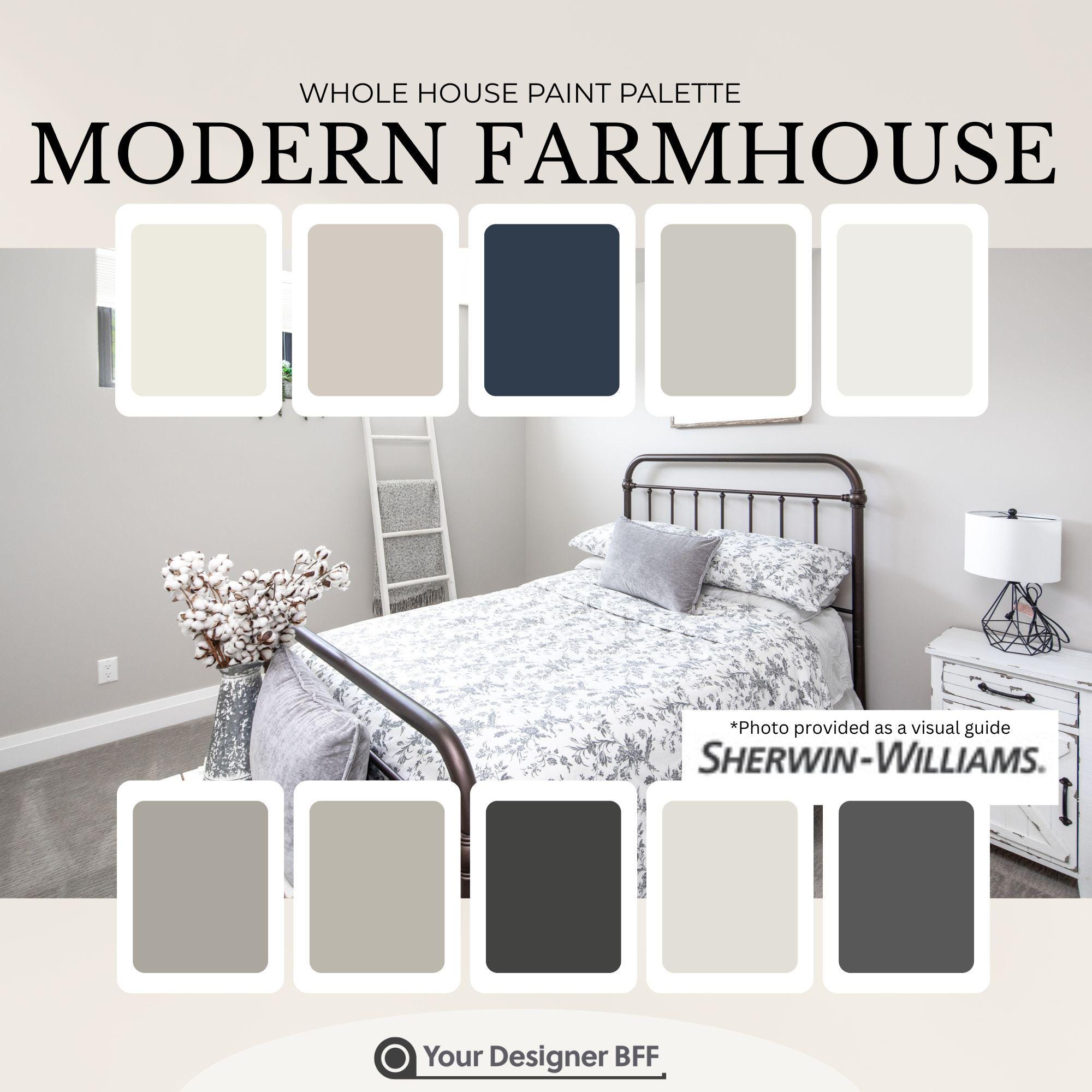 Modern Farmhouse Paint Palette | Sherwin-williams Whole House Colors ...